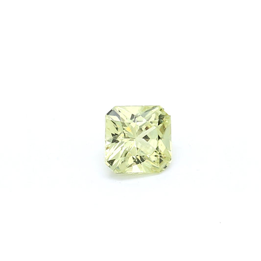0.75ct Greenish Yellow, Radiant Sapphire, Heated, Tanzania - 4.87 x 4.84 x 3.48mm