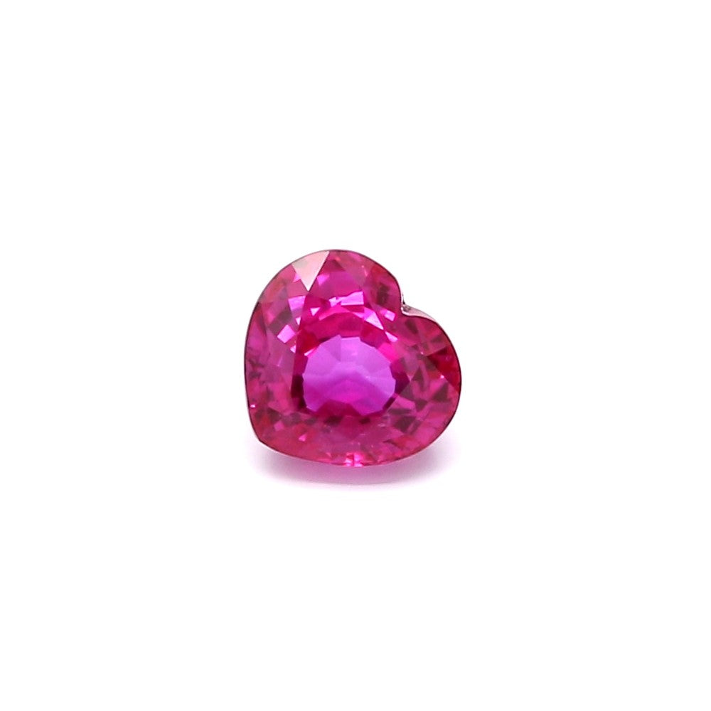 0.84ct Pinkish Red, Heart Shape Ruby, H(a), Myanmar - 5.23 x 5.71 x 3.30mm