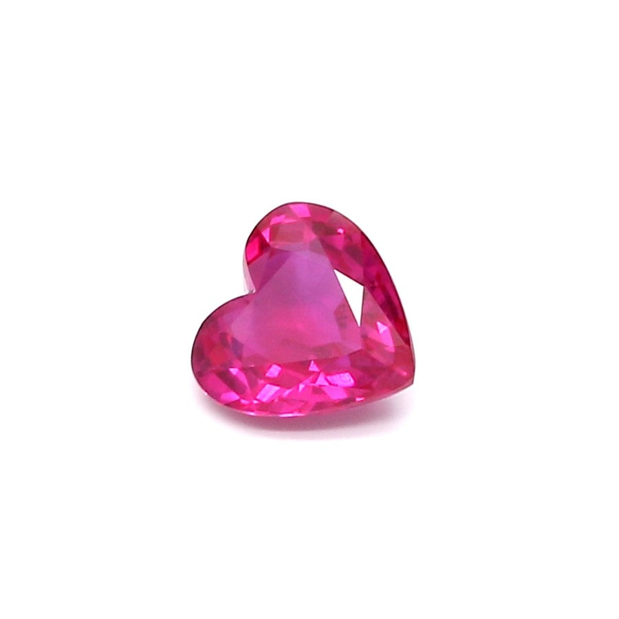 0.84ct Pinkish Red, Heart Shape Ruby, H(a), Myanmar - 5.71 x 5.83 x 2.96mm