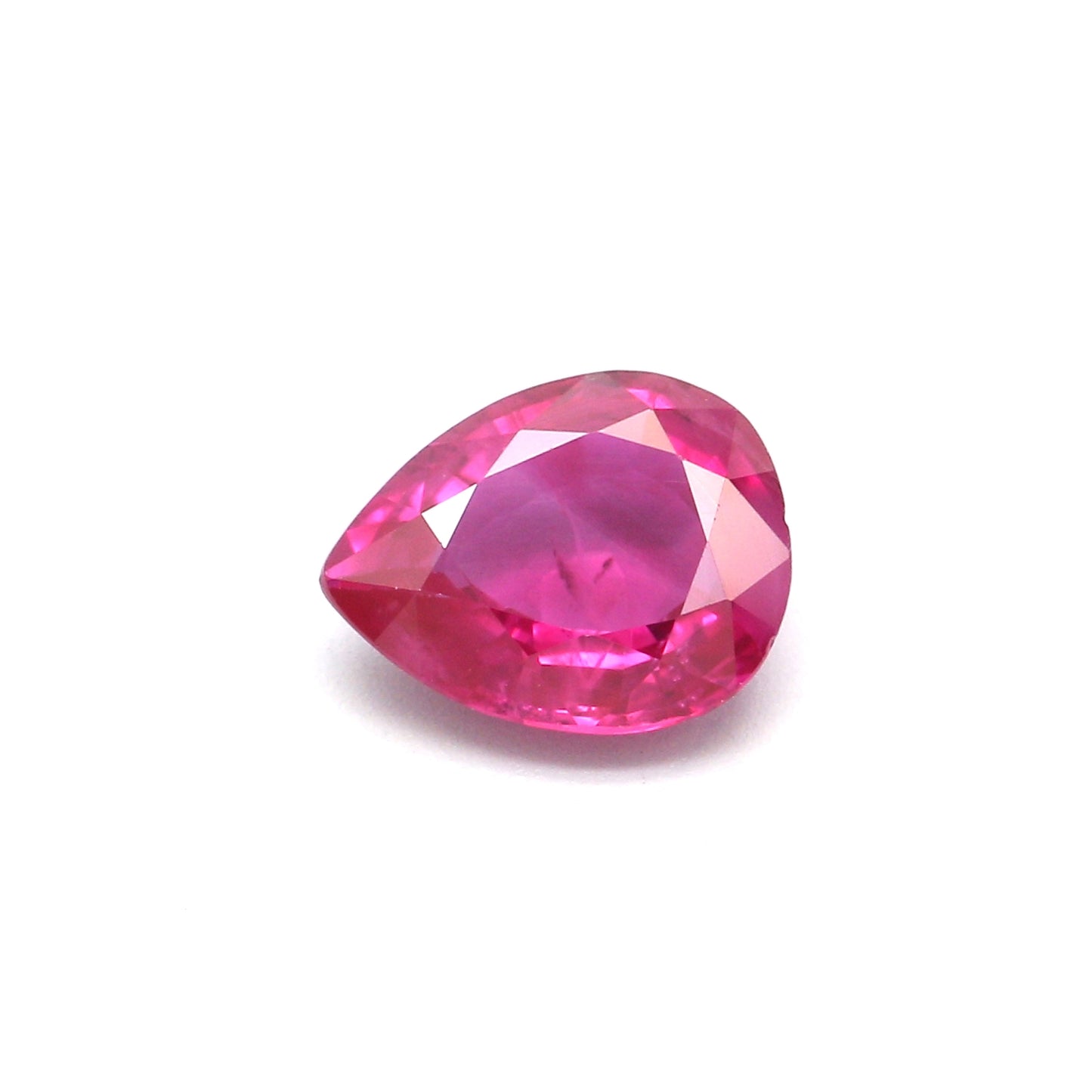 0.94ct Pinkish Red, Pear Shape Ruby, H(a), Myanmar - 6.85 x 5.43 x 2.85mm