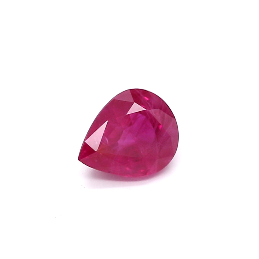 0.96ct Pinkish Red, Pear Shape Ruby, H(b), Myanmar - 6.59 x 5.37 x 3.44mm