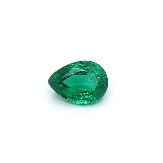 0.97ct Pear Shape Emerald, Moderate Oil, Zambia - 8.05 x 5.86 x 3.63mm
