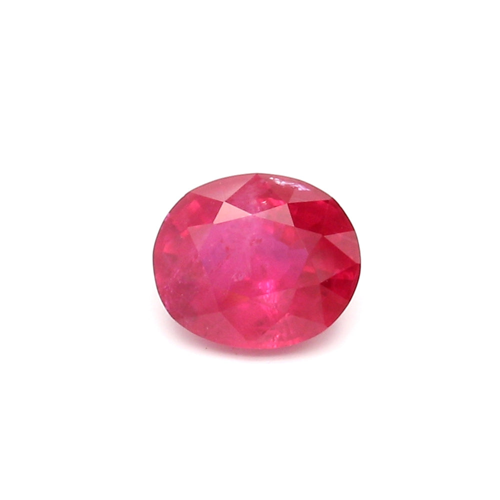 1.08ct Pinkish Red, Oval Ruby, H(b), Thailand - 6.59 x 5.59 x 3.40mm