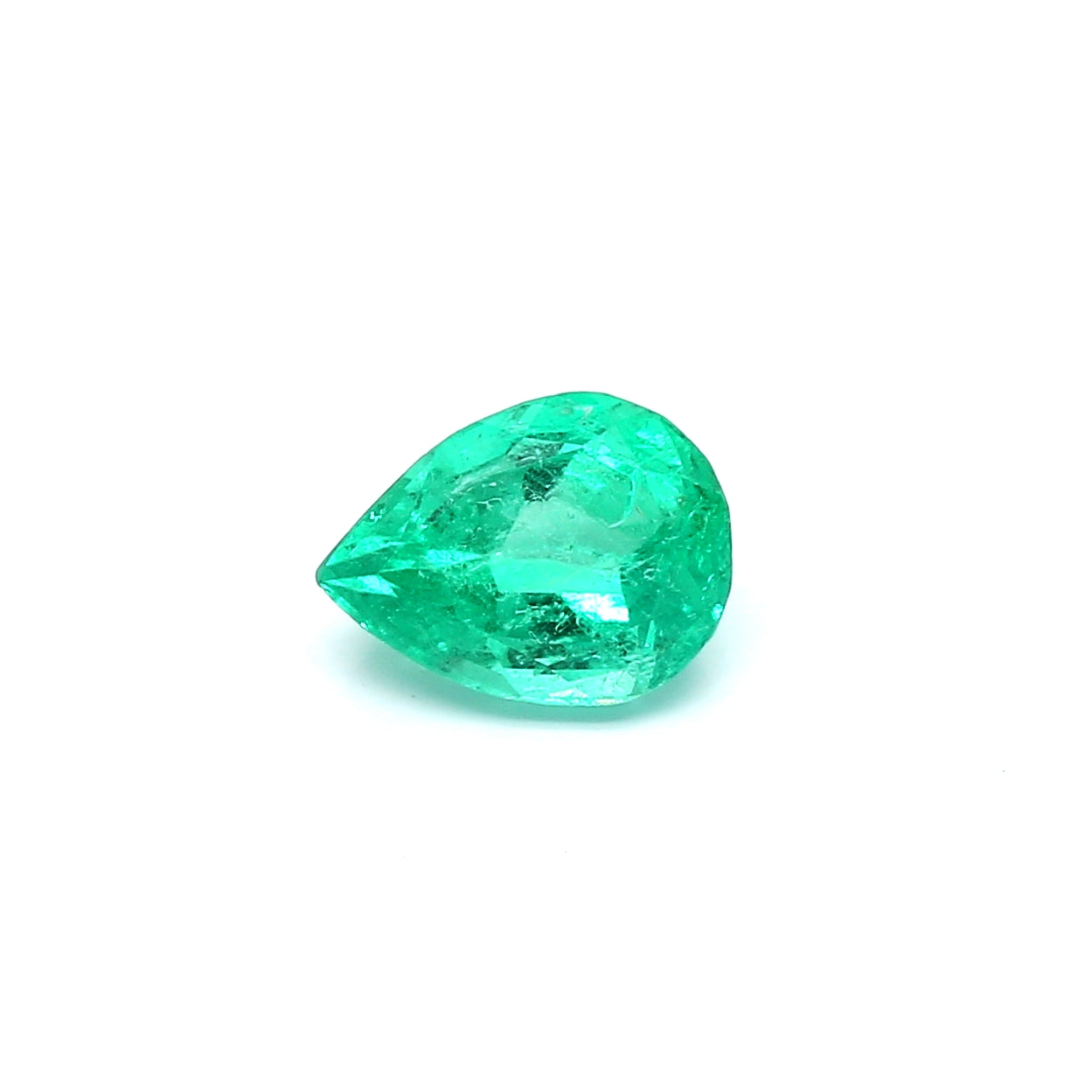 1.17ct Pear Shape Emerald, Moderate Oil, Colombia - 8.33 x 6.27 x 4.14mm