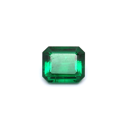 1.23ct Bluish Green, Octagon Emerald, Oiled, Colombia - 7.41 x 6.44 x 3.37mm