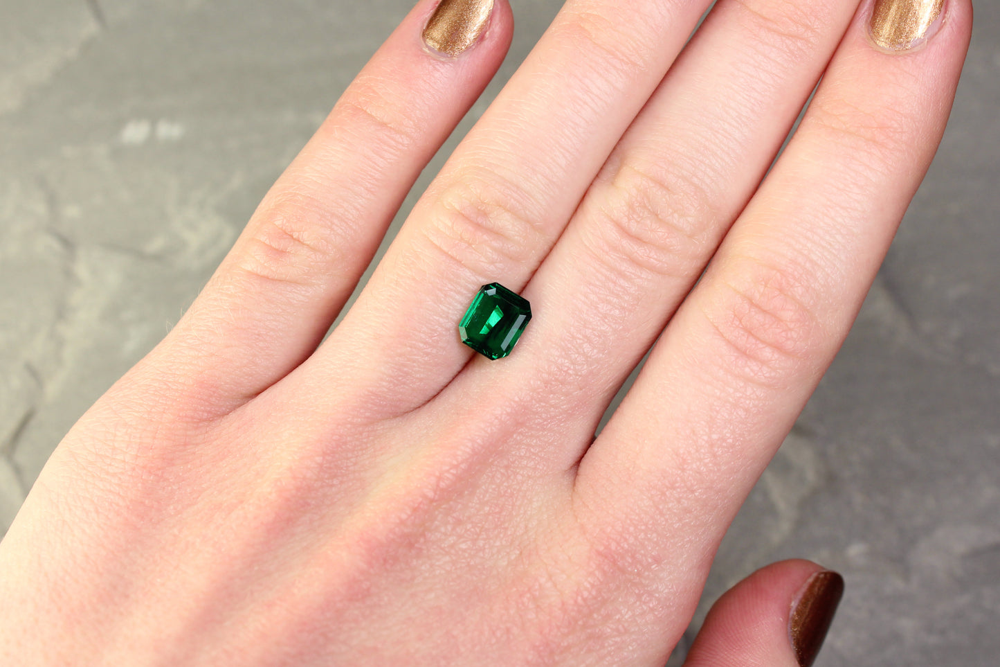 1.27ct Bluish Green, Octagon Emerald, Oiled - 7.93 x 6.70 x 2.83mm