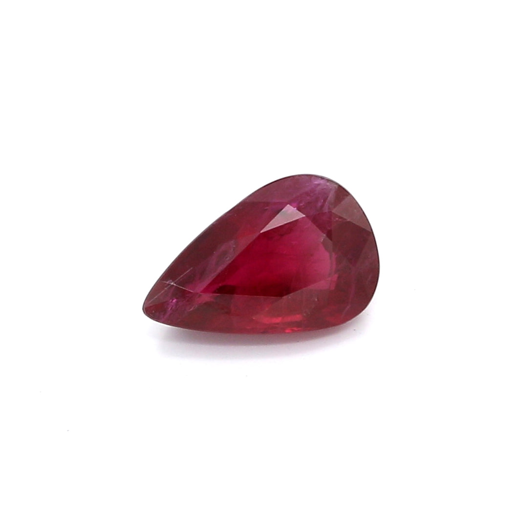 1.28ct Pear Shape Ruby, H(b), Madagascar - 8.73 x 5.66 x 3.24mm