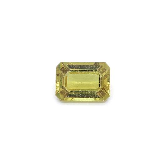 1.30ct Greenish Yellow, Octagon Sapphire, No Heat, Madagascar - 7.16 x 5.16 x 3.16mm