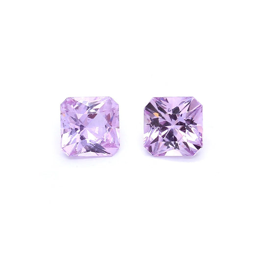 1.43ct Purple, Radiant Sapphire Pair, No Heat, Madagascar - 5.05 x 5.02mm