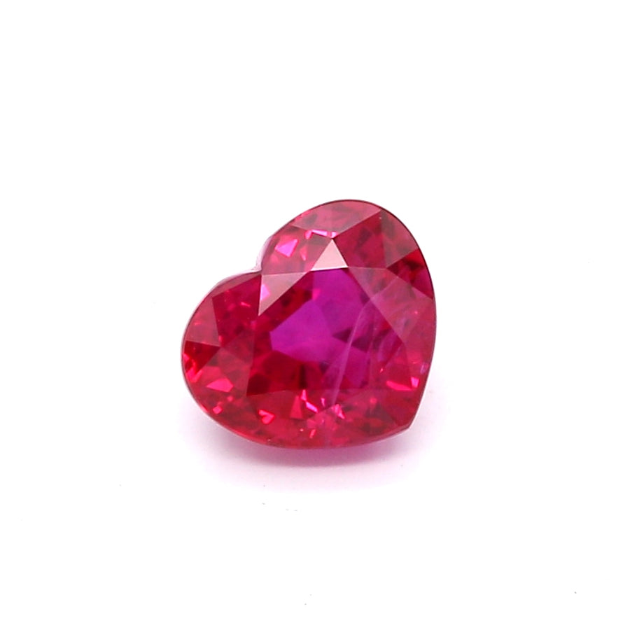 1.46ct Red Heart Shape Ruby, H(a), Myanmar - 5.89 x 6.86 x 4.28mm