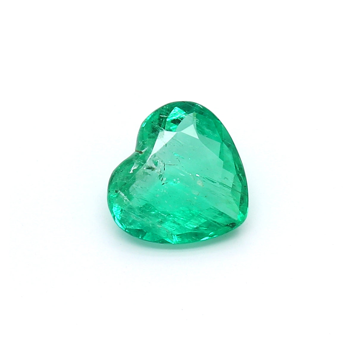 1.47ct Heart Shape Emerald, Moderate Resin, Colombia - 8.07 x 8.68 x 3.83mm