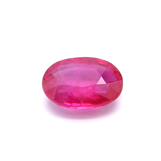1.56ct Pinkish Red, Oval Ruby, Heated, Myanmar - 8.08 x 5.90 x 3.21mm