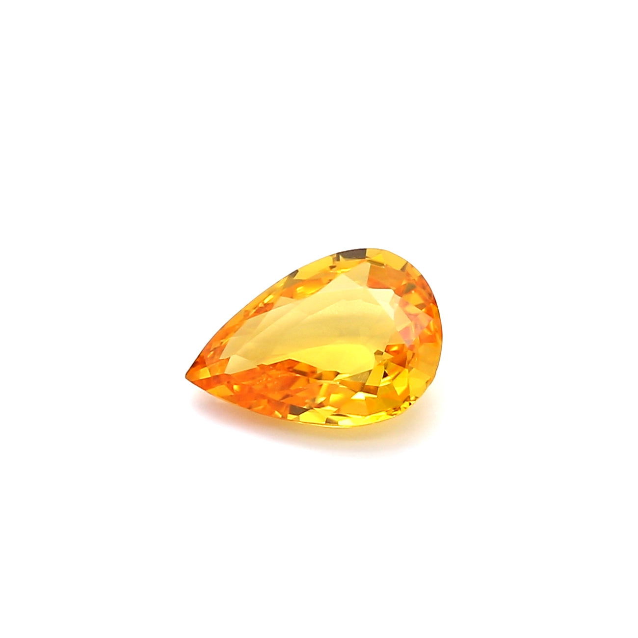 1.60ct Orangy Yellow, Pear Shape Sapphire, Heated, Sri Lanka - 9.35 x 6.70 x 3.23mm