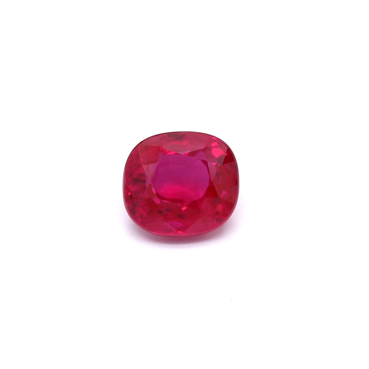 1.74ct Pinkish Red, Cushion Ruby, H(a), Myanmar - 6.91 x 6.22 x 4.13mm