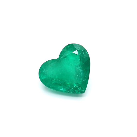 1.76ct Heart Shape Emerald, Moderate Oil, Colombia - 7.79 x 8.82 x 4.74mm