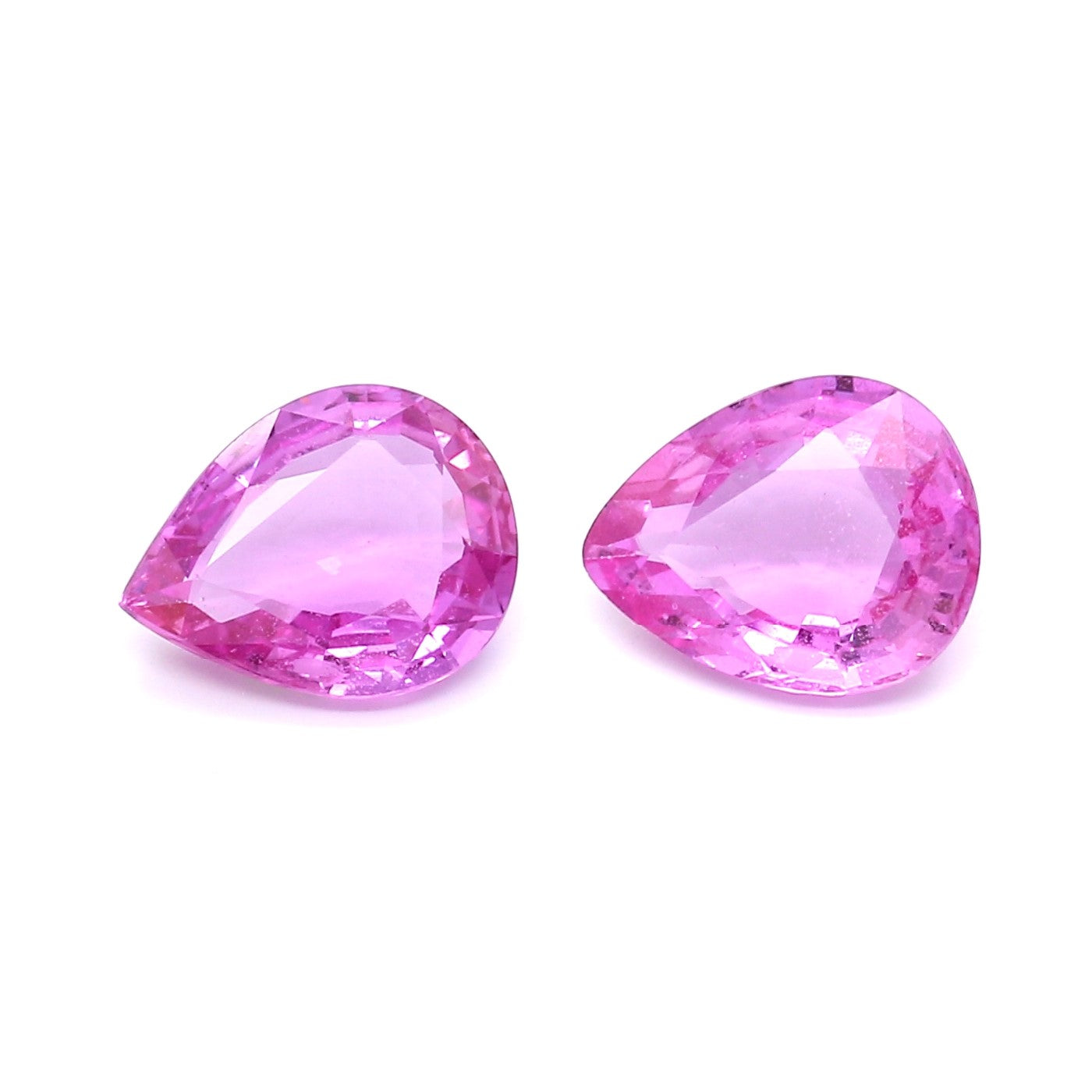 3.66ct Pink, Pear Shape Sapphire Pair, Heated, Madagascar - 9.0 x 7.1mm