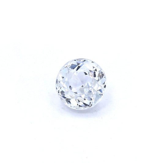 1.79ct White, Round Sapphire, Heated, East Africa - 6.84 x 6.93 x 4.57mm
