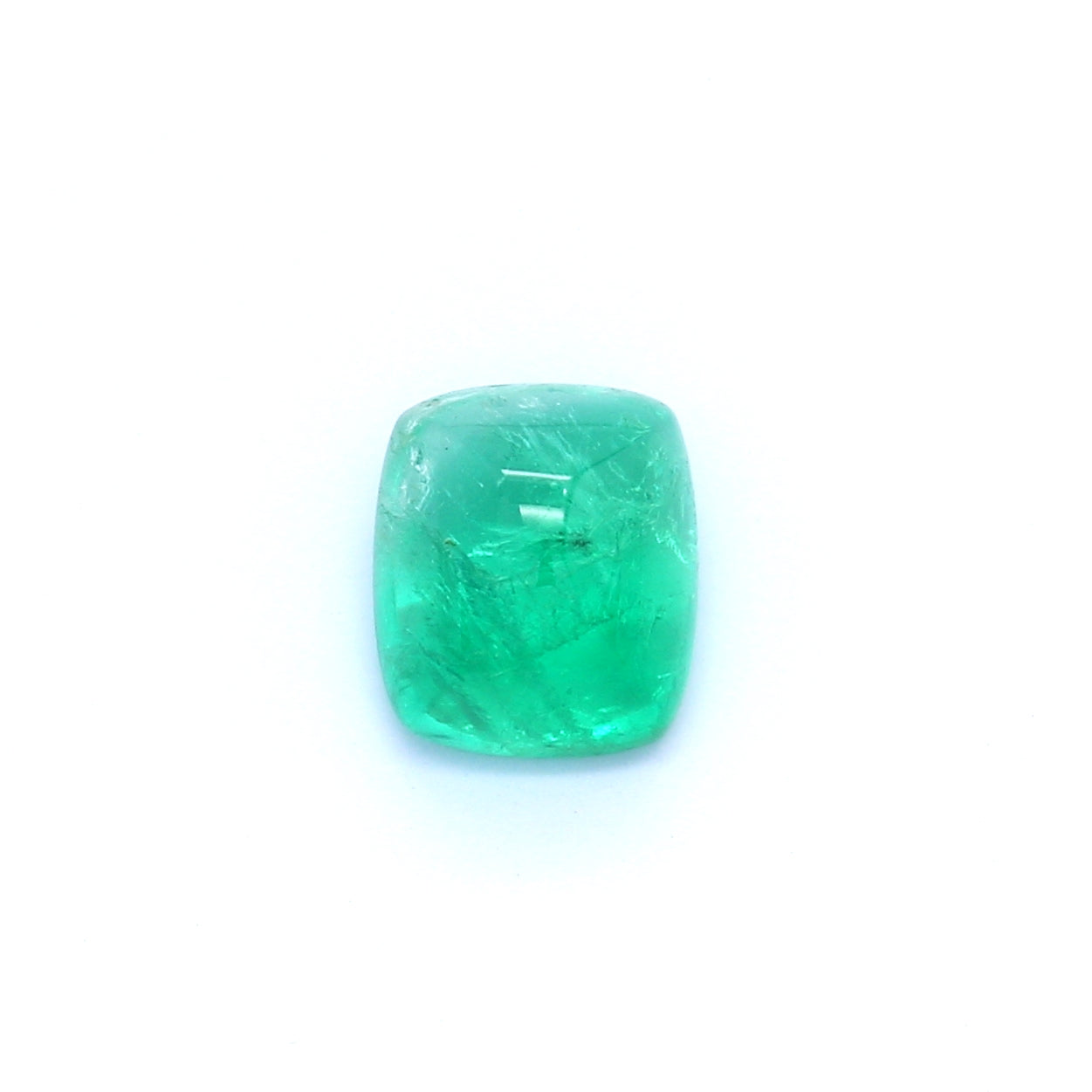 1.85ct Cushion Sugarloaf Emerald, Moderate Oil, Colombia - 7.56 x 6.54 x 4.86mm