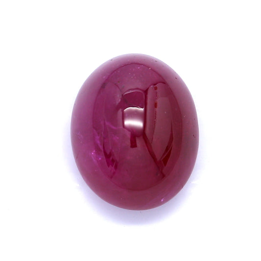 10.55ct Purplish Red, Oval Cabochon Ruby, H(a), Myanmar - 13.14 x 10.40 x 7.63mm