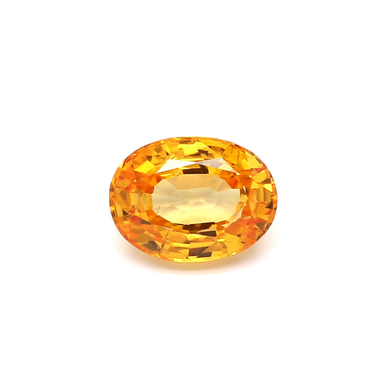 2.33ct Orangy Yellow, Oval Sapphire, Heated, Sri Lanka - 8.55 x 6.41 x 4.45mm