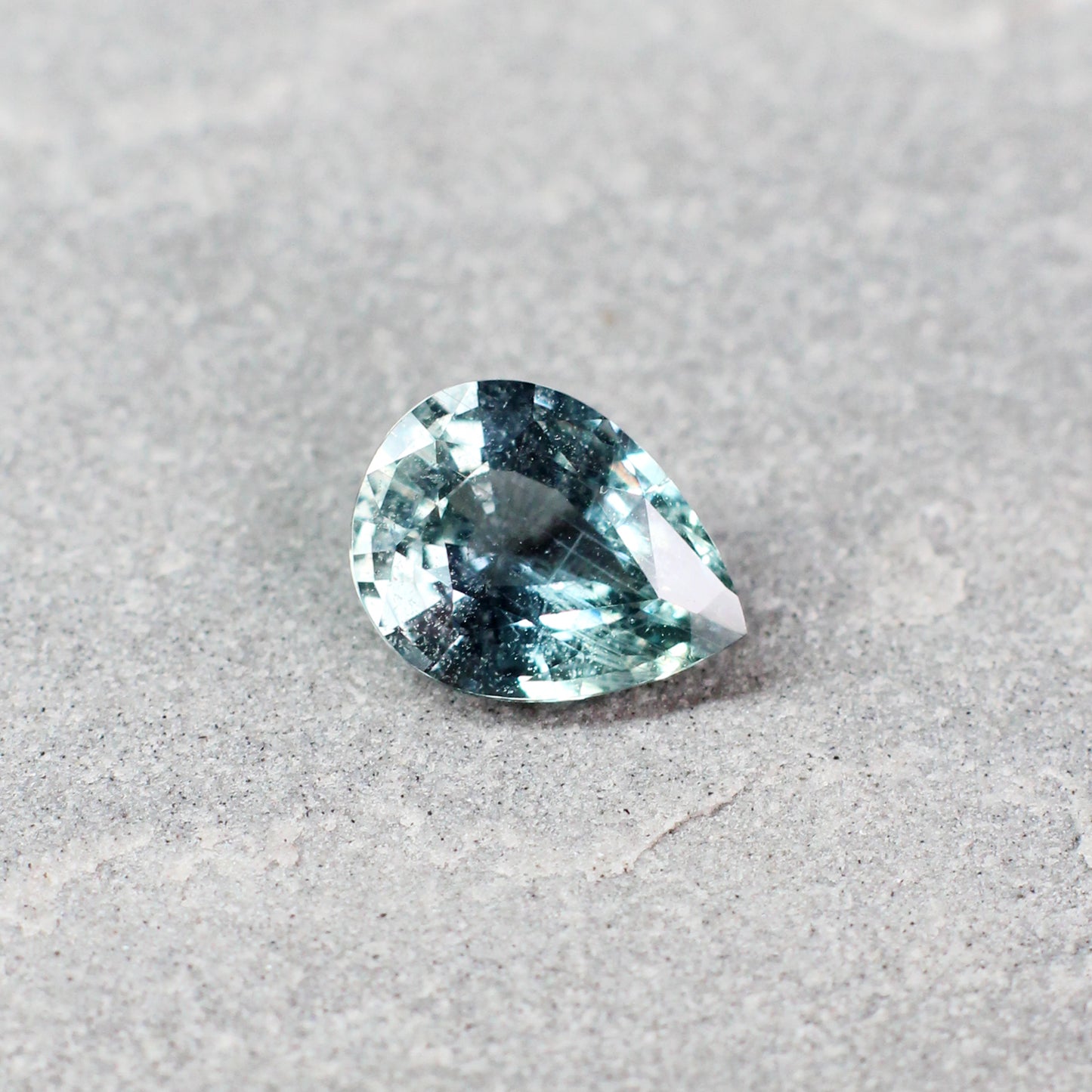 2.42ct Greenish Blue, Pear Shape Sapphire, Heated, Madagascar - 9.70 x 7.46 x 4.38mm