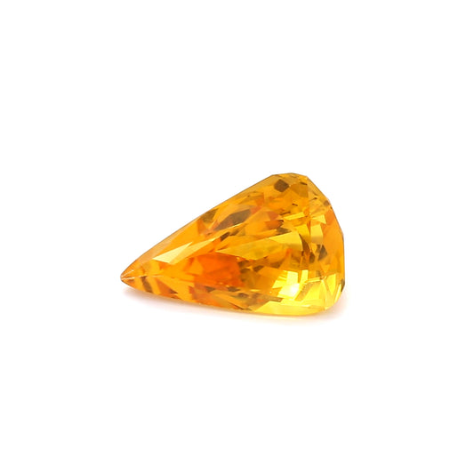 2.71ct Orangy Yellow, Pear Shape Sapphire, Heated, Sri Lanka - 11.02 x 6.98 x 5.46mm