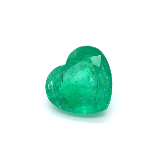 2.76ct Heart Shape Emerald, Moderate Oil, Colombia - 8.84 x 9.68 x 5.77mm