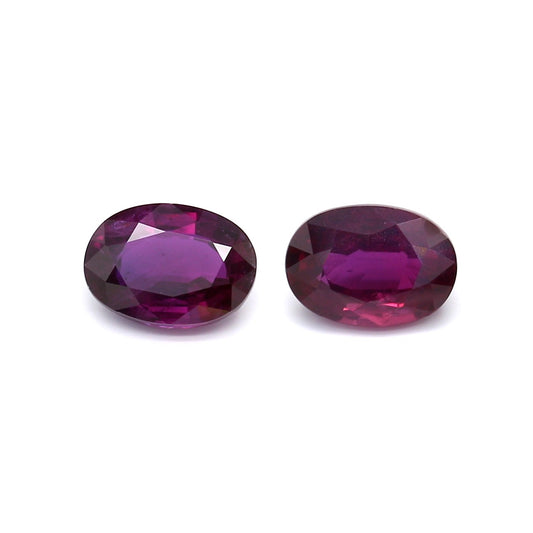 3.16ct Purple, Oval Sapphire Pair, Heated, Sri Lanka - 7.9 x 5.7mm