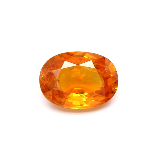 3.17ct Yellowish Orange, Oval Sapphire, Heated, Sri Lanka - 10.50 x 7.63 x 4.53mm