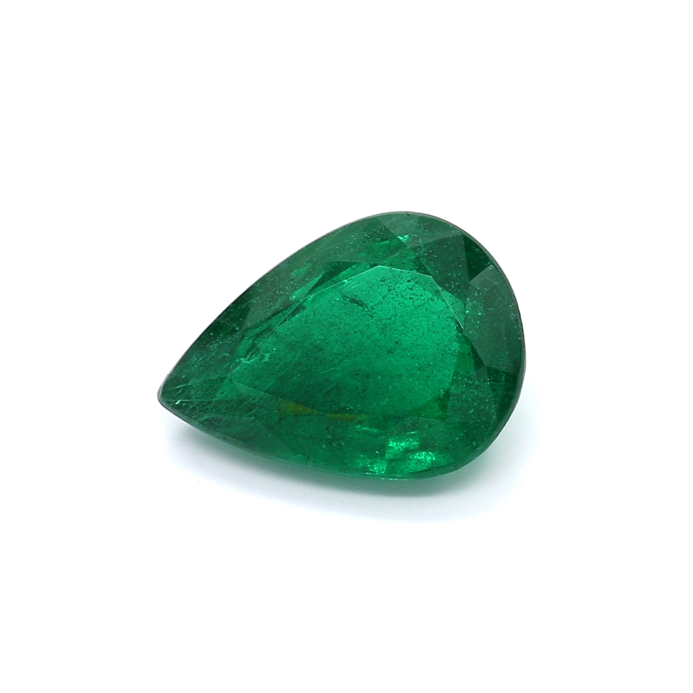 3.43ct Yellowish Green, Pear Shape Emerald, Slightly Oiled, Brazil - 12.81 x 9.34 x 5.10mm