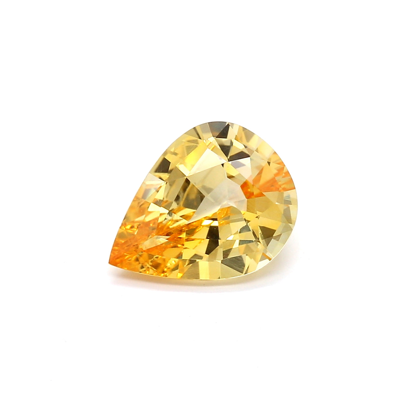 3.52ct Yellow, Pear Shape Sapphire, Heated, Sri Lanka - 11.48 x 8.90 x 4.90mm
