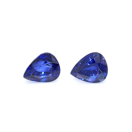 3.84ct Pear Shape Sapphire Pair, Heated, Sri Lanka - 7.80 x 6.33mm