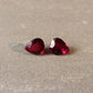 4.02ct Vivid Red, Pigeons' Blood, Pear Shape Ruby Pair, No Heat, Mozambique - 8.4 x 6.8mm