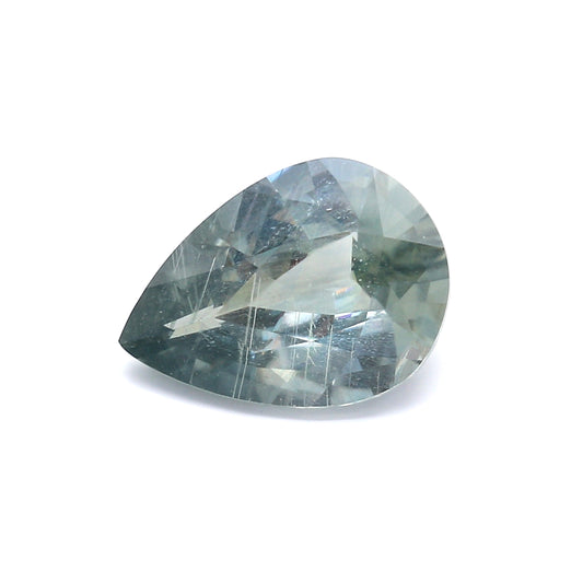 5.70ct Bluish Green, Pear Shape Sapphire, No Heat, East Africa - 14.00 x 10.10 x 5.63mm