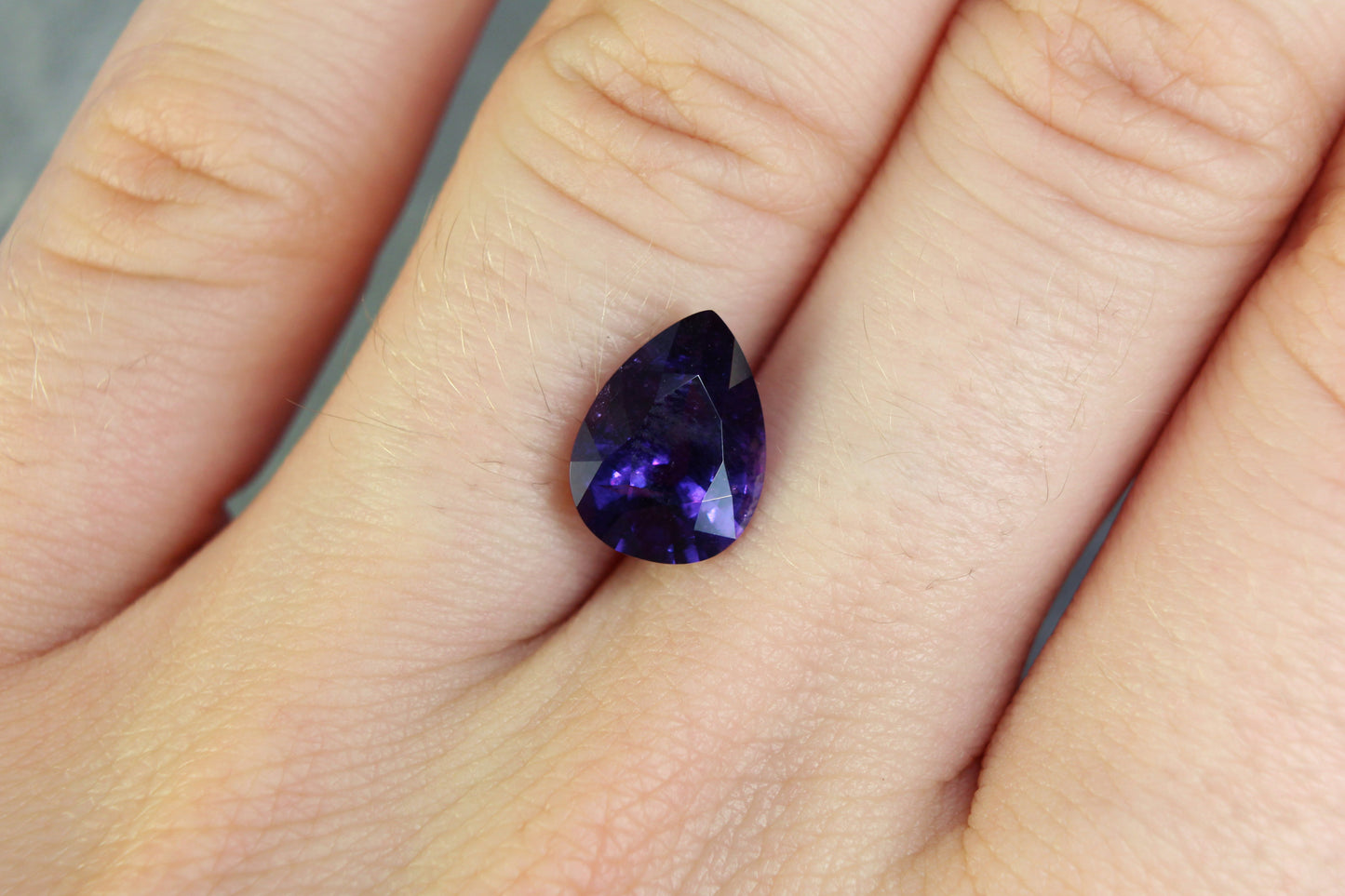 3.11ct Violetish Blue / Purple, Pear Shape Color Change Sapphire, No Heat, Madagascar - 10.87 x 8.16 x 4.94mm